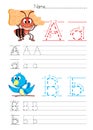 Alphabet handwriting A B Royalty Free Stock Photo