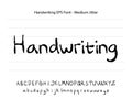 Alphabet Handwriting Font Typeface text script Ink brush set manual - Medium Jitter Royalty Free Stock Photo