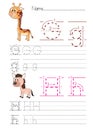 Alphabet handwriting G H Royalty Free Stock Photo