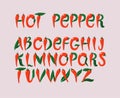 Alphabet Hot pepper vector illustration
