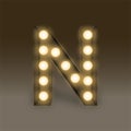 Alphabet Incandescent light bulb box set letter N, illustration