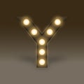 Alphabet Incandescent light bulb box set letter Y, illustration Royalty Free Stock Photo