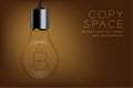 Alphabet Incandescent light bulb switch off set Bitcoin Cryptocurrency symbol Blockchain technology concept, illustration Royalty Free Stock Photo