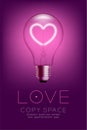 Alphabet Incandescent light bulb switch on set Love heart