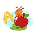 Alphabet Isolated Letter A-ant-apple