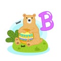 Alphabet Isolated Letter B-bear-ball