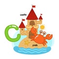 Alphabet Isolated Letter C-castle-crab