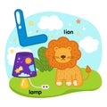 Alphabet Isolated Letter L-lamp-lion