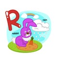 Alphabet Isolated Letter R-rabbit-rain