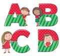 Alphabet kids ABCD Royalty Free Stock Photo