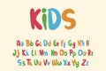 Alphabet Kids Lettering Cartoon Vector