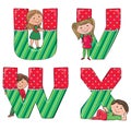 Alphabet kids VWUX Royalty Free Stock Photo