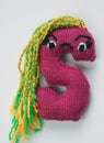 Alphabet, knitted, letter, emotion, handmade Royalty Free Stock Photo
