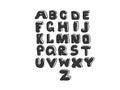Alphabet latin vector 3D, volume, dark. Letters, hand drawing. Font illustration color