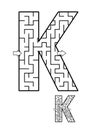 Letter K maze game for kids Royalty Free Stock Photo