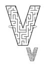 Letter V maze game for kids Royalty Free Stock Photo