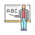 alphabet learning primary school color icon vector illustration