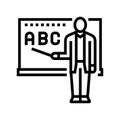alphabet learning primary school line icon vector illustration