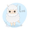 Alphabet letter animals children illustration lamb