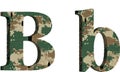 Alphabet letter b font abstract military camouflage texture