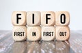 Alphabet letter block in word FIFO Royalty Free Stock Photo