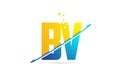 alphabet letter BV B V combination for logo company icon design