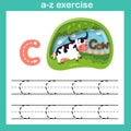 Alphabet Letter C-cow exercise,paper cut concept Royalty Free Stock Photo