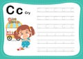 Alphabet Letter C - Cry exercise with cut girl vocabulary Royalty Free Stock Photo