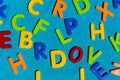 The alphabet letter chaos by colorful toy letters Royalty Free Stock Photo