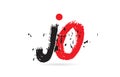 alphabet letter combination JO J O with grunge texture logo