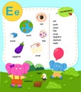 Alphabet Letter E education vocabulary illustration Royalty Free Stock Photo