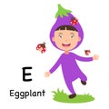 Alphabet Letter E-eggplant,vector