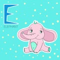 Alphabet letter E elephant children