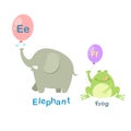 Alphabet Letter E-elephant,F-frog