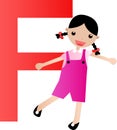 Alphabet letter F(girl)