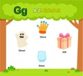 Alphabet Letter G education vocabulary Royalty Free Stock Photo