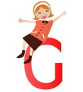 Alphabet letter G(girl)