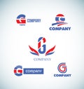 Alphabet letter G logo icon set Royalty Free Stock Photo