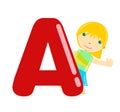 Alphabet letter a (girl)