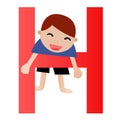 Alphabet letter H(boy) Royalty Free Stock Photo