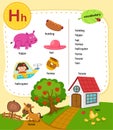 Alphabet Letter H education vocabulary illustration Royalty Free Stock Photo