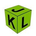 Alphabet letter JKL dice