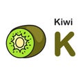 Alphabet Letter K-Kiwi