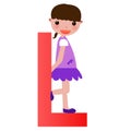 Alphabet letter L(girl) Royalty Free Stock Photo