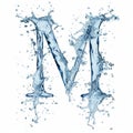 Alphabet, letter M. Splash of water takes the shape of the letter M, representing the concept of Fluid Typography.