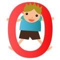 Alphabet letter O(boy) Royalty Free Stock Photo