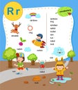 Alphabet Letter R education vocabulary illustration Royalty Free Stock Photo