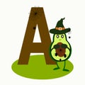 Alphabet, letter A. In the style of halloween and cartoon. Royalty Free Stock Photo