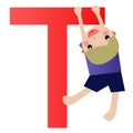 Alphabet letter T(boy) Royalty Free Stock Photo