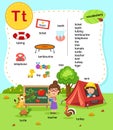 Alphabet Letter T education vocabulary illustration Royalty Free Stock Photo